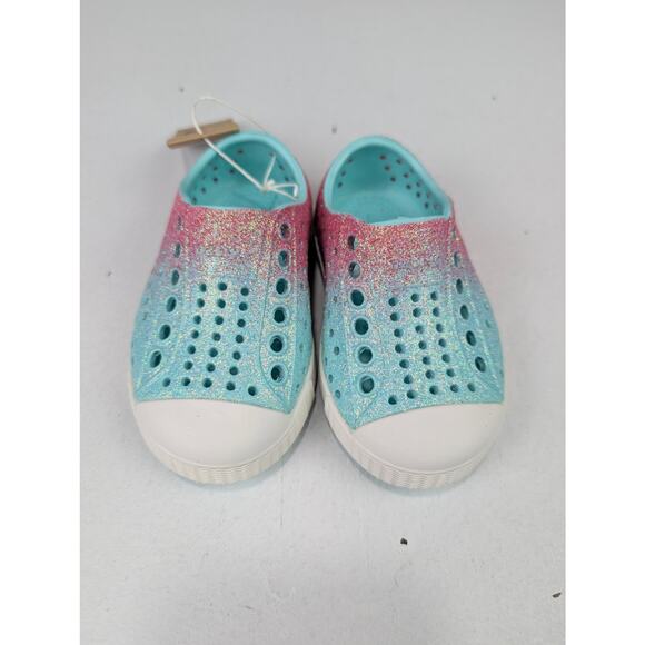 Native Jeffersons Toddler 4 Shoes - Hollywood Hydrangea Bling/Shell White - Picture 4 of 6